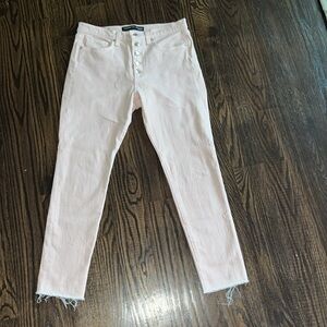 Veronica Beard fray hem pink jeans denim Debbie skinny sz 29